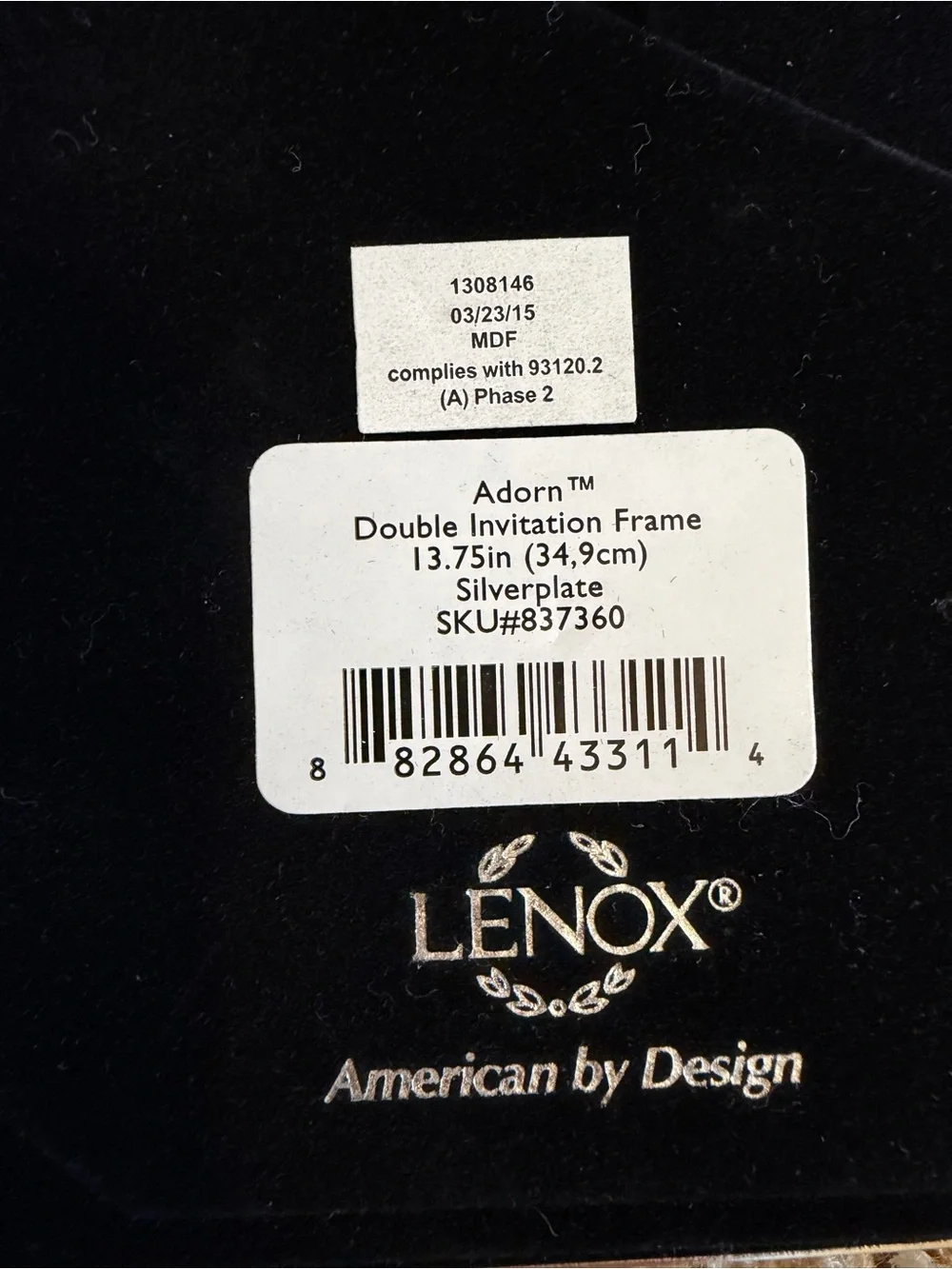 New in Box Lenox Bridal Adorn Double Invitation Frame Silver Plate 9.5” x 13”
